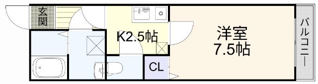 ロージュマンK&K(1K/1階)の間取り写真