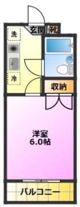 コートSG(1K/1階)の間取り写真