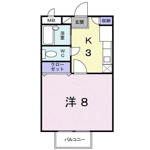 FAVORITE LIFE(1K/2階)の間取り写真