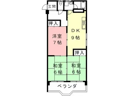 笠井ビル(3DK/3階)の間取り写真