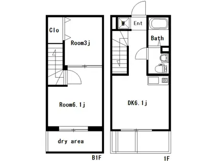 KEY PARK南(2DK/1階)の間取り写真