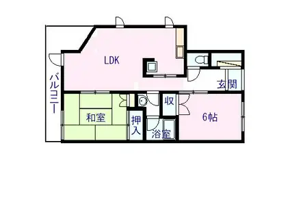 第二西貝マンション(2LDK/3階)の間取り写真