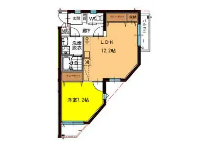 SKY KLOVER(1LDK/3階)の間取り写真