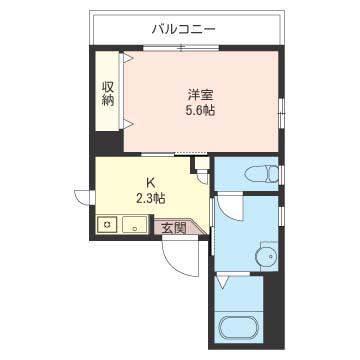 ベルウッド(1K/2階)の間取り写真
