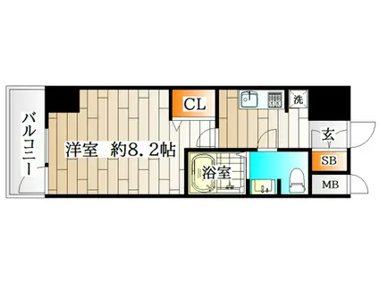 アドバンス神戸グルーブII(1K/8階)の間取り写真