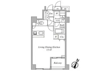 セントラルクリブ六本木(ワンルーム/6階)の間取り写真