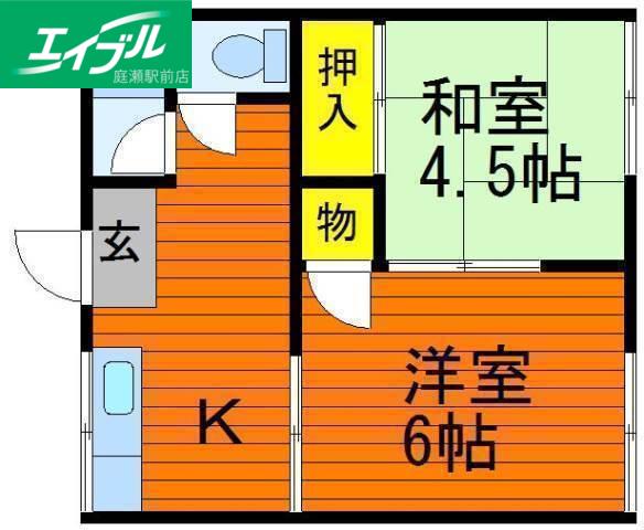 清水コーポA(2K/2階)の間取り写真