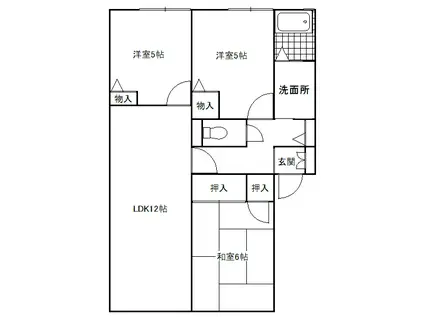 グランシード(3LDK/2階)の間取り写真