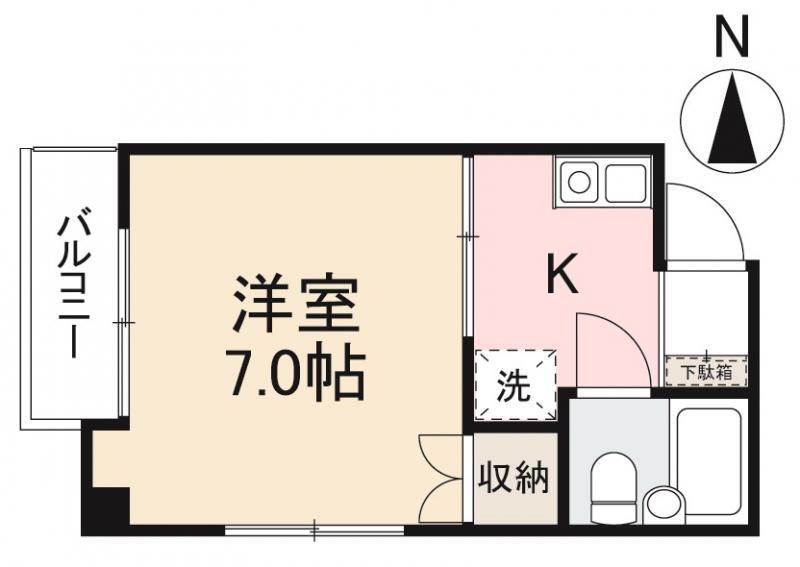 プチメゾン栗林(1K/4階)の間取り写真