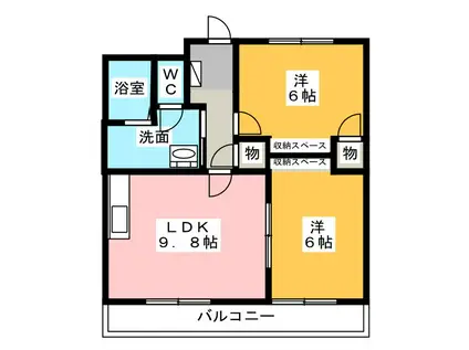 VPマンションIII(2LDK/2階)の間取り写真