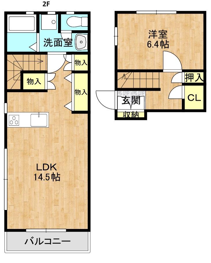 OLIVE(1LDK/1階)の間取り写真