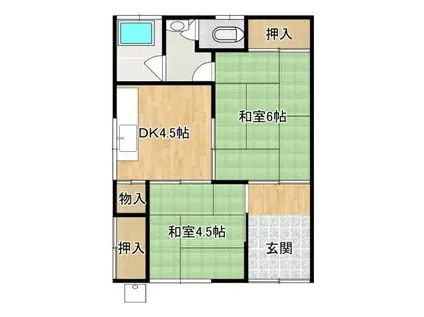 マンション珂志摩(2DK/2階)の間取り写真