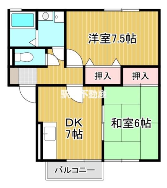 プレミールA(2DK/1階)の間取り写真