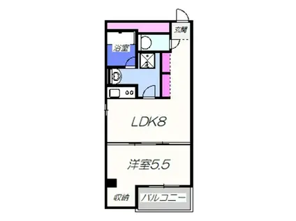 ハコス堺・山之口(1LDK/5階)の間取り写真