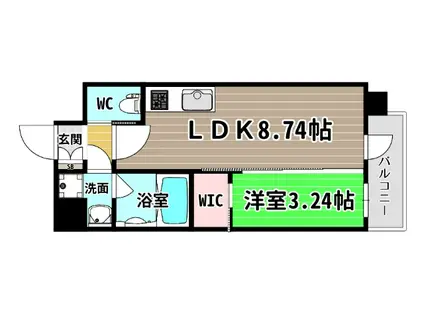 エステムコート大阪・弁天町(1LDK/13階)の間取り写真