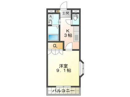ELEGANT HOUSE 桜(1K/2階)の間取り写真