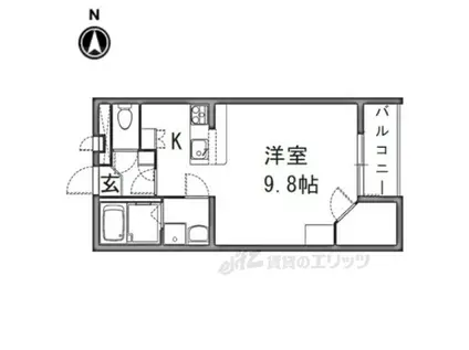 レオパレスLA VISTA 2(1K/1階)の間取り写真