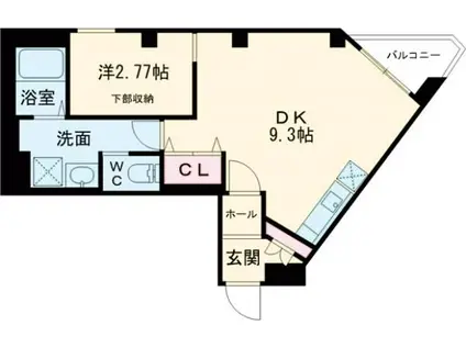 FLAT HOSHIDA(1DK/6階)の間取り写真