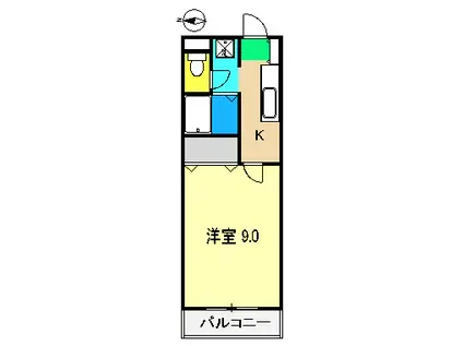 グランヴィーダ瀧(1K/2階)の間取り写真