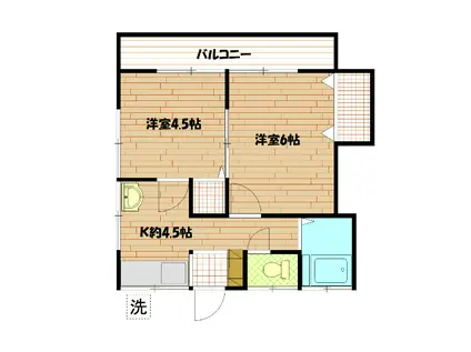 第二藤並荘(2K/2階)の間取り写真