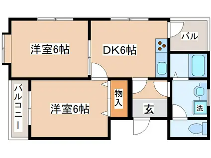 朝倉ビル(2DK/2階)の間取り写真