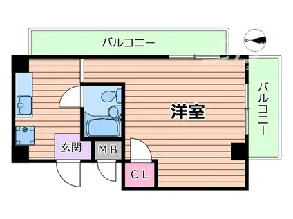 ザ・シティ十三(1K/4階)の間取り写真