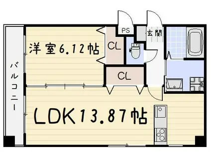 サンシャインIII(1LDK/8階)の間取り写真