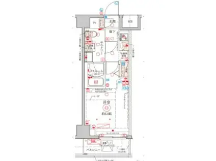 クレヴィスタ武蔵中原(1K/6階)の間取り写真