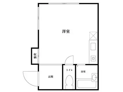 サウスポイント(ワンルーム/1階)の間取り写真