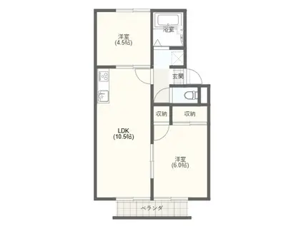 メゾン佐竹(2LDK/2階)の間取り写真