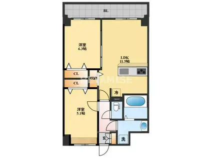 ルーカス長崎諫早I(2LDK/2階)の間取り写真