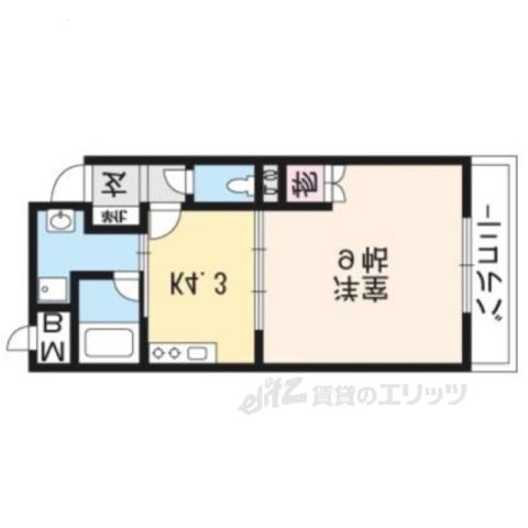 セントポーリア嵯峨野清水町(1K/B1階)の間取り写真