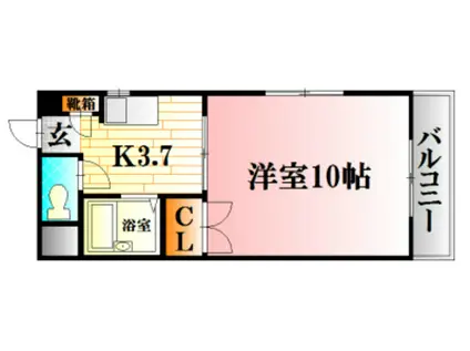 大下191ビル(1K/4階)の間取り写真