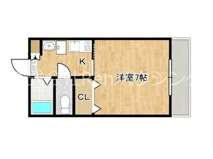 ブリリアントキューブ(1K/4階)の間取り写真