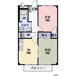 センティヴェール(2DK/1階)の間取り写真