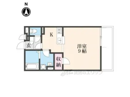 クレイノコミンチャーレドゥーエ(1K/1階)の間取り写真