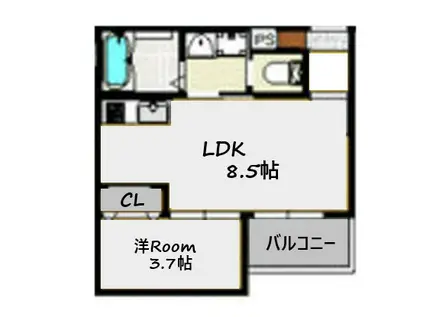 ALEGRIA道明寺II(1LDK/1階)の間取り写真