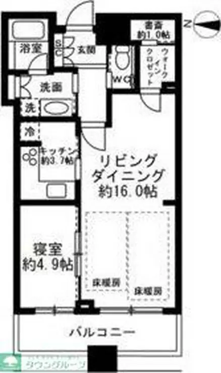 プラウドタワー千代田富士見 32階階 間取り