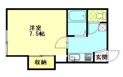 ドリームK・山王(1K/1階)の間取り写真