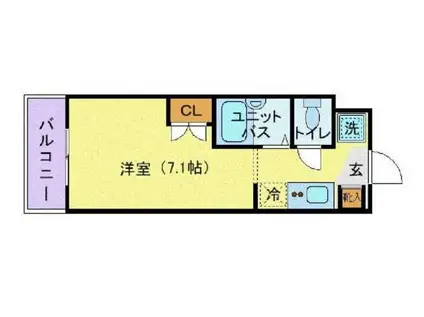 スチューデントハイツ代々木上原(ワンルーム/1階)の間取り写真