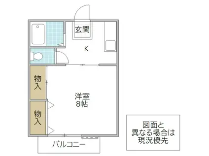 リベール・M(1K/2階)の間取り写真