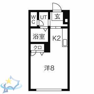 ディアス717(1K/2階)の間取り写真