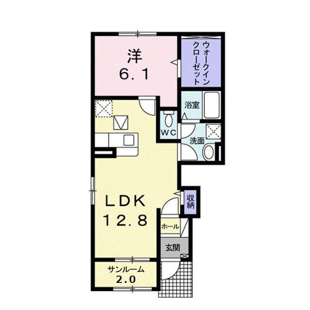 アヴニール(1LDK/1階)の間取り写真