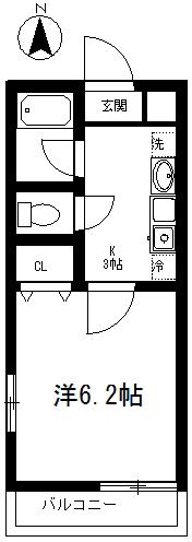 オレンジハイム(1K/1階)の間取り写真