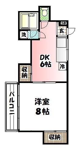 ホワイトハウス伊勢原(1DK/2階)の間取り写真
