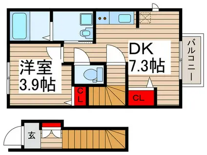 鶴瀬西2丁目ハイム(1DK/2階)の間取り写真