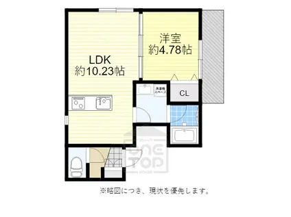 BLANCOSTA SOLE(1LDK/1階)の間取り写真