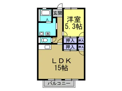 ライフハイツ(1LDK/1階)の間取り写真