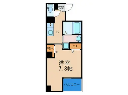 グリュックメゾン福島(1K/3階)の間取り写真