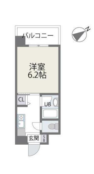 アバンダント21(1K/9階)の間取り写真